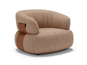 DANA - Swivel fabric armchair with armrests by Max Divani - view 2